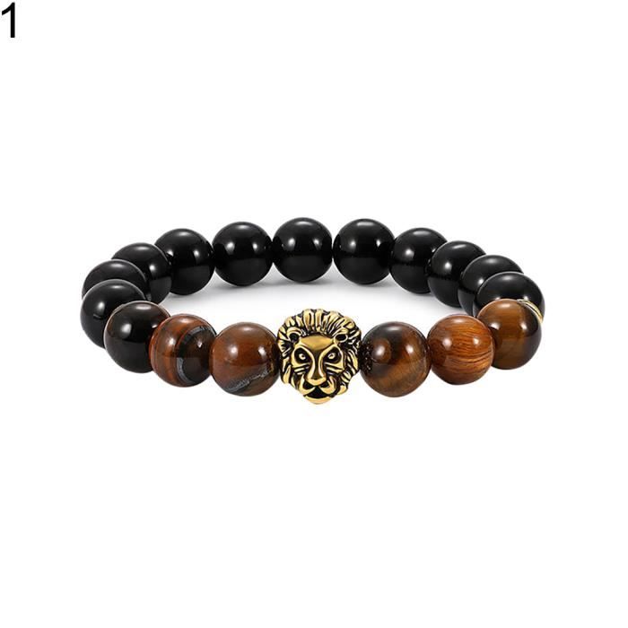 Bracelet En Pierre œil De Tigre Naturel Avec Perles Bouddha - Fait Main, Taille Sur Mesure