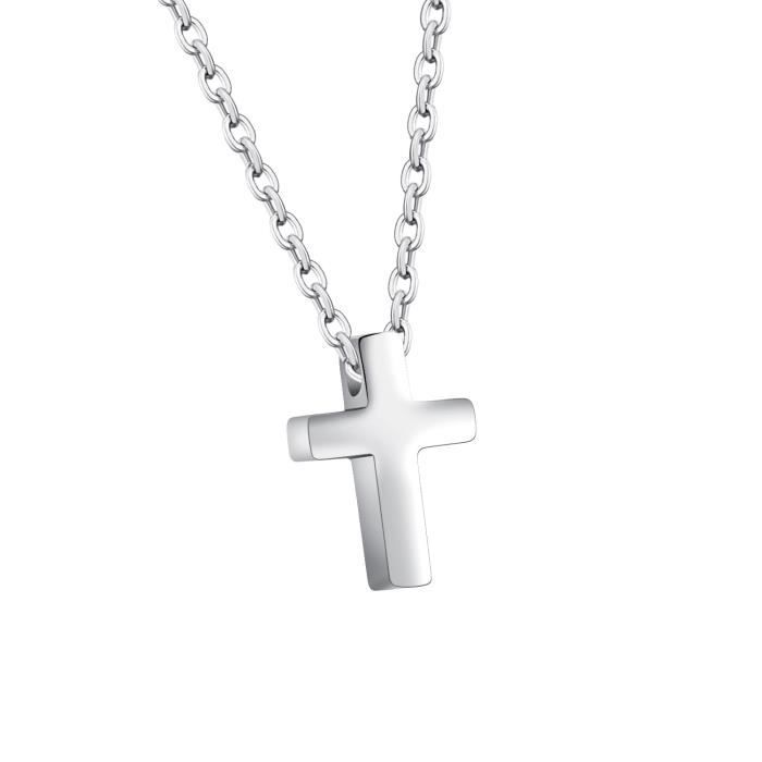 petit collier tour de cou crucifix en acier inoxydable pour jeunes enfants en bas âge Petit collier pendentif croix pour garçons filles 