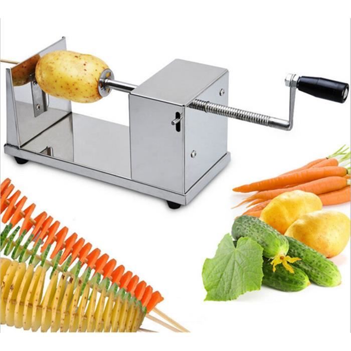 Chips Machine A Pomme De Terre Epluche Slicer Spiral Manuel Coupe Acier Inoxydable Achat Vente Mandoline De Cuisine Chips Machine A Pomme De Te Cdiscount