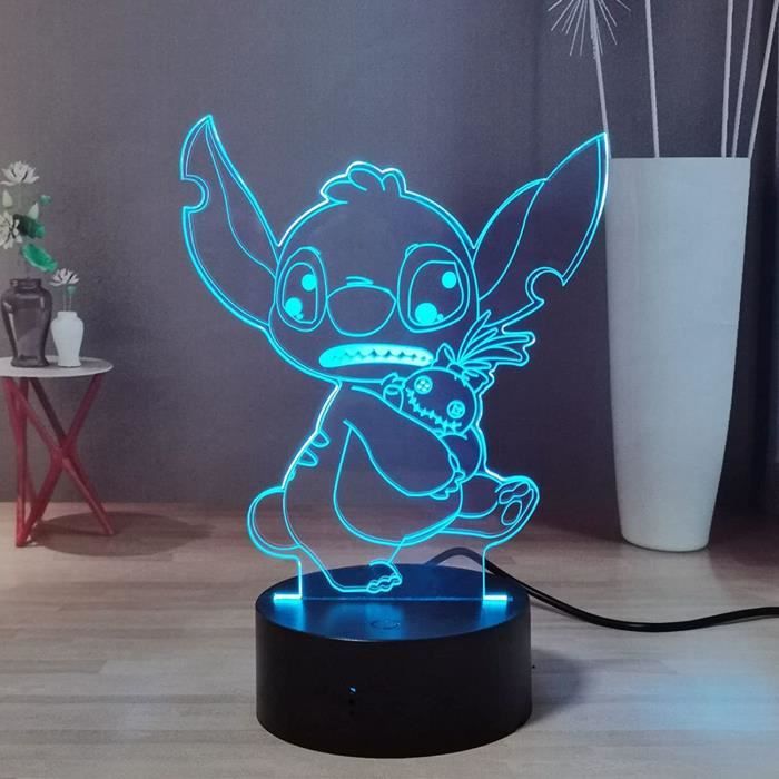 Veilleuse 3D Stitch - Lampe de bureau LED Stitch avec couleur réglable -  Décoration de lampe de nuit Stitch USB Touch Chambre A474 - Cdiscount Maison