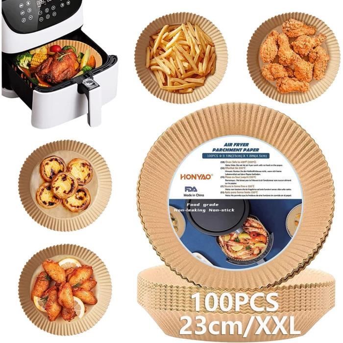 Papier Cuisson Air Fryer JOPHEK - 100 Pièces Carré 20cm Pour Friteuse à Air Chaud - Antiadhésif Et Facile à Utiliser