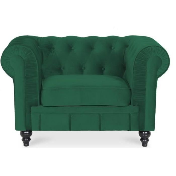 fauteuil chesterfield velours altesse vert