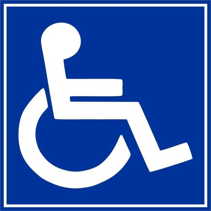 Autocollant sticker porte handicap toilette wc panneau - Cdiscount Auto