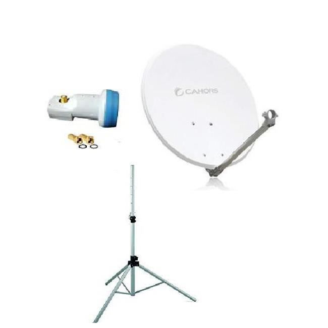 Parabole Satellite HDSAT 65cm Acier Blanc - Support LNB Galvanisé, Pour Astra/Eutelsat
