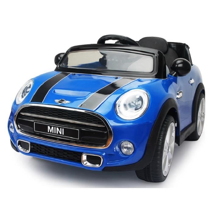 Mini Cooper S 110 Cm 12v Bleu Voiture Electrique Pour Enfant