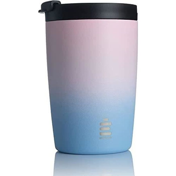 hydrate mug isotherme 340ml en acier inoxydable, tasse café voyage anti-fuite, thermos café chaud et froid - barbe à papa