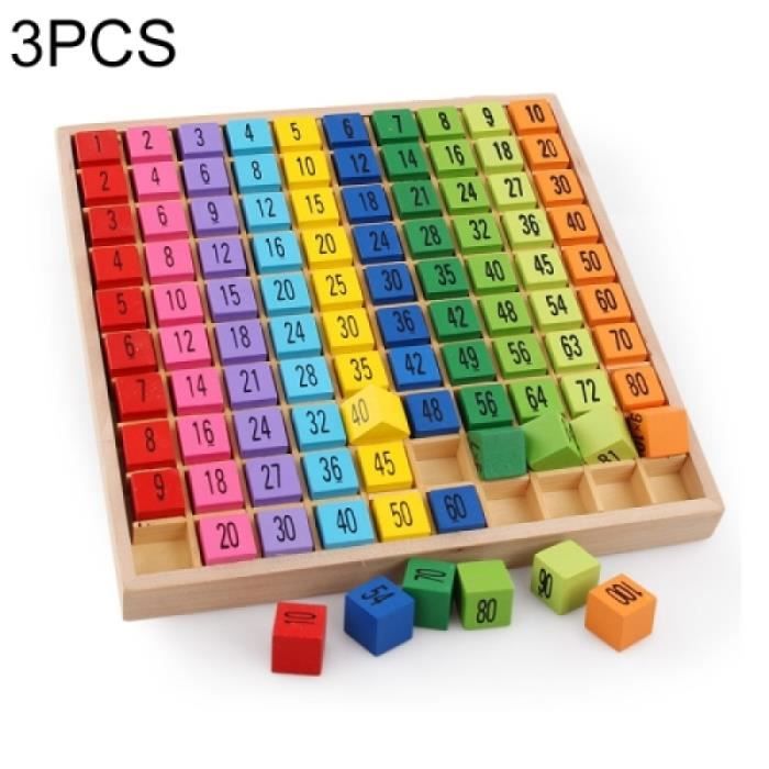 Pack Materiel Eveil 3 Pieces Montessori Jouets En Bois Educatifs 99 Table De Multiplication Math Arithmetique Supports Cdiscount Puericulture Eveil Bebe