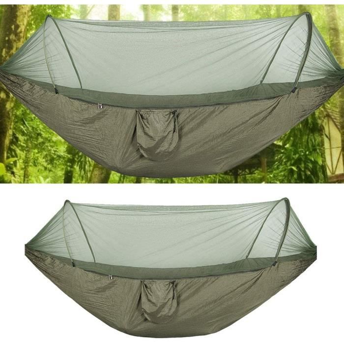 Hamac 2 Places Suspendu En Nylon - 275x140 Cm, Capacité 300 Kg - Ultra-léger (700 G), Avec Sangles Et Mousquetons - Pour Jardin, Camping, Voyage