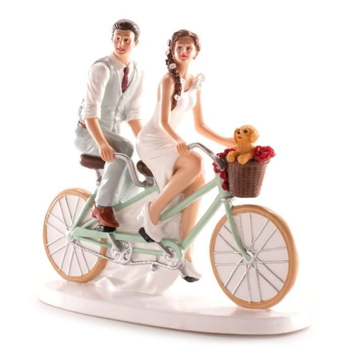 Figurine Couple a velo Décoration Gateau Mariage 859 Cdiscount Maison