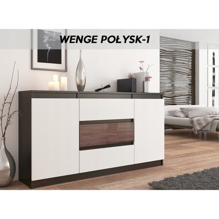 Albi 3w Commode Contemporaine Meuble Rangement Buffet Chambre Salon Bureau 140x40x76 3 Tiroirs 2 Portes Style Tendance Achat Vente Commode De Chambre