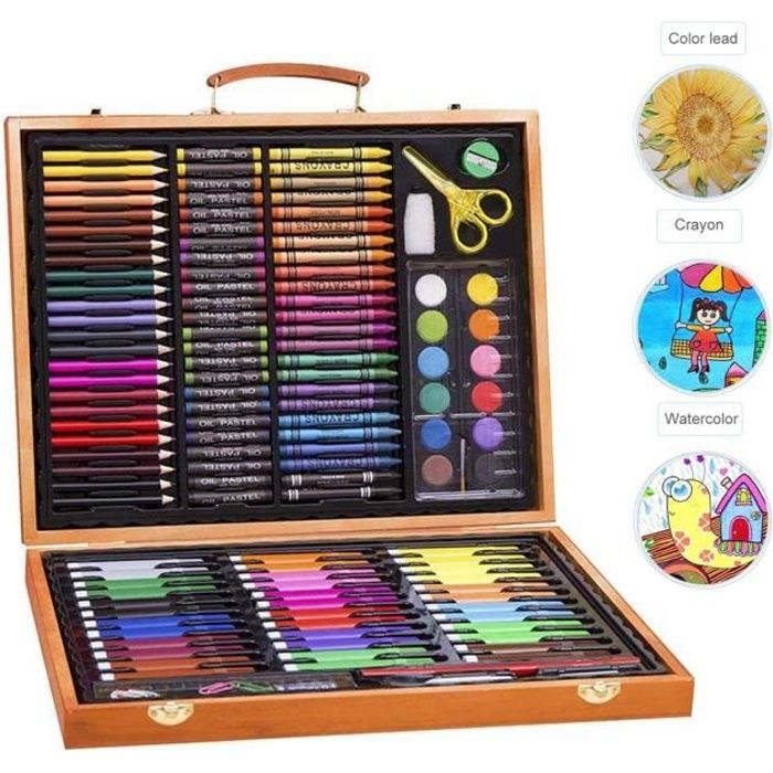 KINSPORY 150 pièces coloriage kit dessin Enfant Malette dessin Enfant Mallette de Coloriage Art Set Sets de dessin 