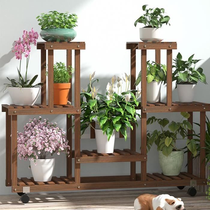 terrasse salon BFYDOAA Chariot /à roulettes pour pots de fleurs avec roulettes pour jardin terrasse cour