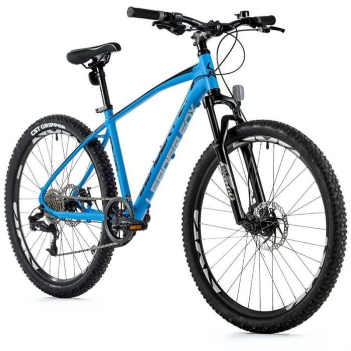 Vélo électrique VTT musculaire cadre alu Leader Fox Factor 2023 - bleu/noir - 150/158 cm