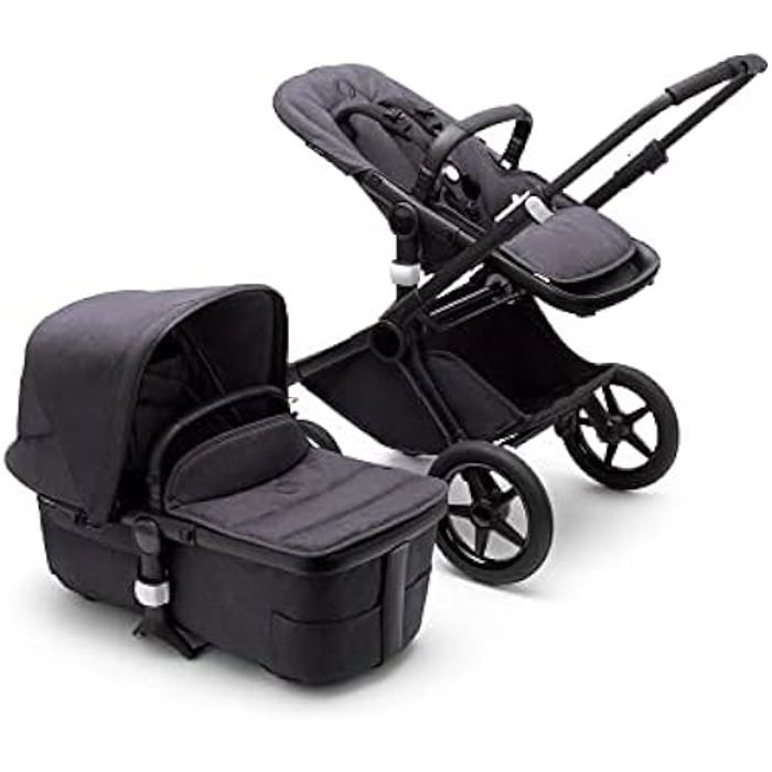 Bugaboo Fox 3 la plus confortable de nos solutions de voyage 2-en-1 : poussette légère landau confort châssis noir nacelle