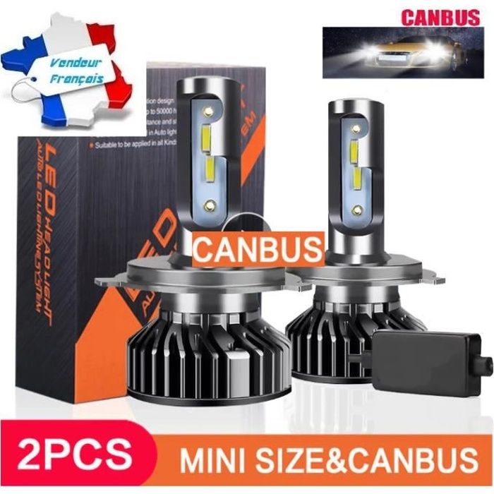 SEALIGHT Lot de 2 ampoules de phare à DEL H13, 28 000 lm, 6500 K, blanc froid avec ventilateur SEALIGHT Lot de 2 ampoules de phare à DEL H13, 28 000 lm, 6500 K, blanc froid avec ventilateur