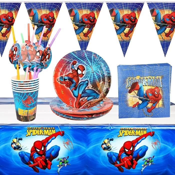 Service De Table 6 Pièces Spiderman Pour Enfants – Assiette, Bol, Tasse + Couverts – Sans BPA – Idéal Pour Encourager L'autonomie