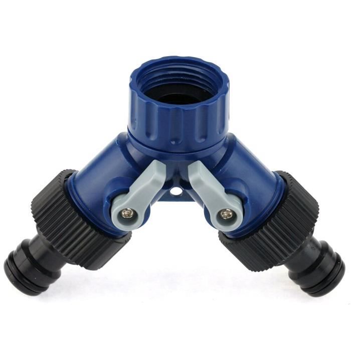 Connecteur En Y Pour Tuyau D'arrosage - 2 Vannes De Contrôle - Compatible Tuyaux 9 à 25 Mm