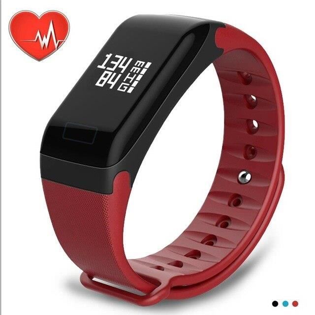 Montre connectee Bracelets intelligents Bluetooth F1 moniteur de pression arterielle Bracelet de remise en forme Type Rouge Cdiscount Telephonie