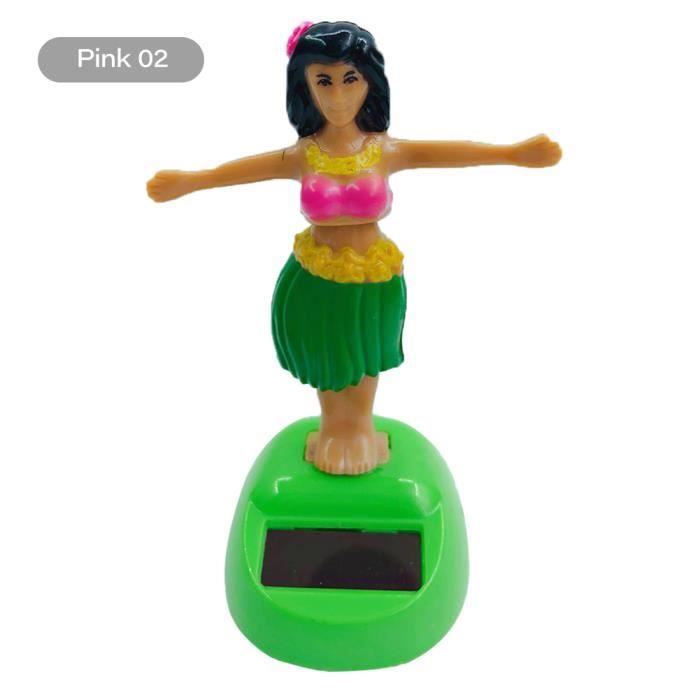 Rose 02 - Figurine Tahitienne Solaire Danseuse Pour Tableau De Bord De Voiture, Hula, Décoration Automobile,