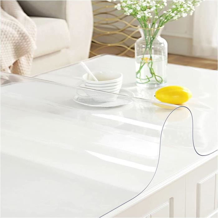 OstepDecor Nappe Transparente Épaisse 1.5mm, 90 x 90cm, Protection Table Antitâche pour Maison & Extérieur, Facile à Nettoyer et Résistante OstepDecor Nappe Transparente Épaisse 1.5mm, 90 x 90cm, Protection Table Antitâche pour Maison & Extérieur, Facile à Nettoyer et Résistante