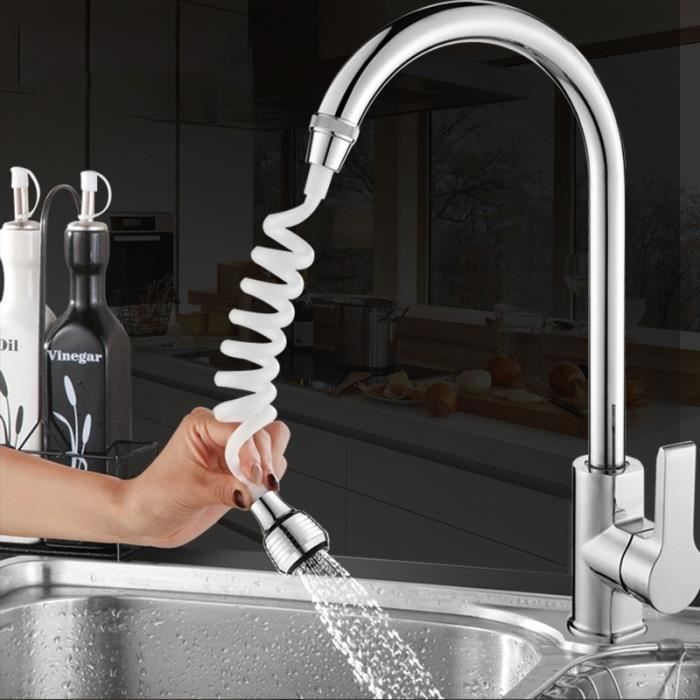 Greensen tuyau de robinet, tuyau de robinet en acier inoxydable, tuyau d' extension de robinet de cuisine tuyau de robinet d'eau rotatif universel  pour cuisine restaurant à domicile 