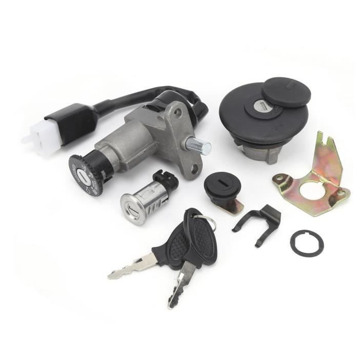 Tbest serrure à clé dallumage au gaz Ensemble de commutateur dallumage 4 fils pour scooter à gaz 50cc 150cc 139QMB GY6