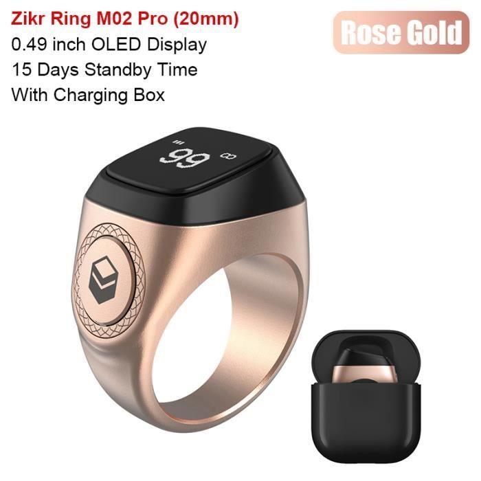 OZPPM Bague Intelligente Tasbih, Compteur De Prière, Bague Numérique Musulmane Avec écran OLED, Compteur De Doigts