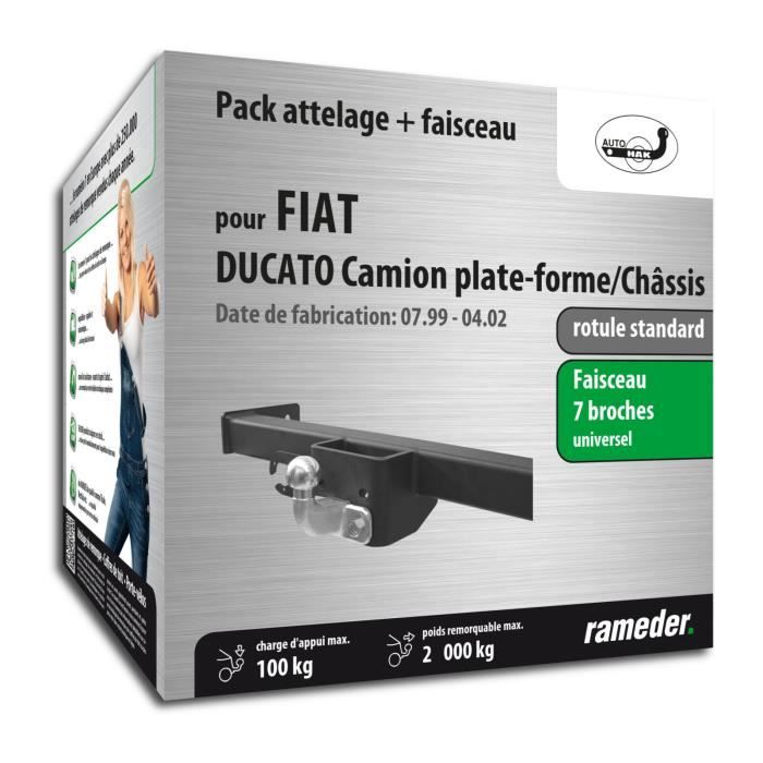 Attelage pour Fiat DUCATO Camion plate-forme/Châssis - 03/94-04/02 - rotule standard - AUTO-HAK - Faiseau universel 7 broches