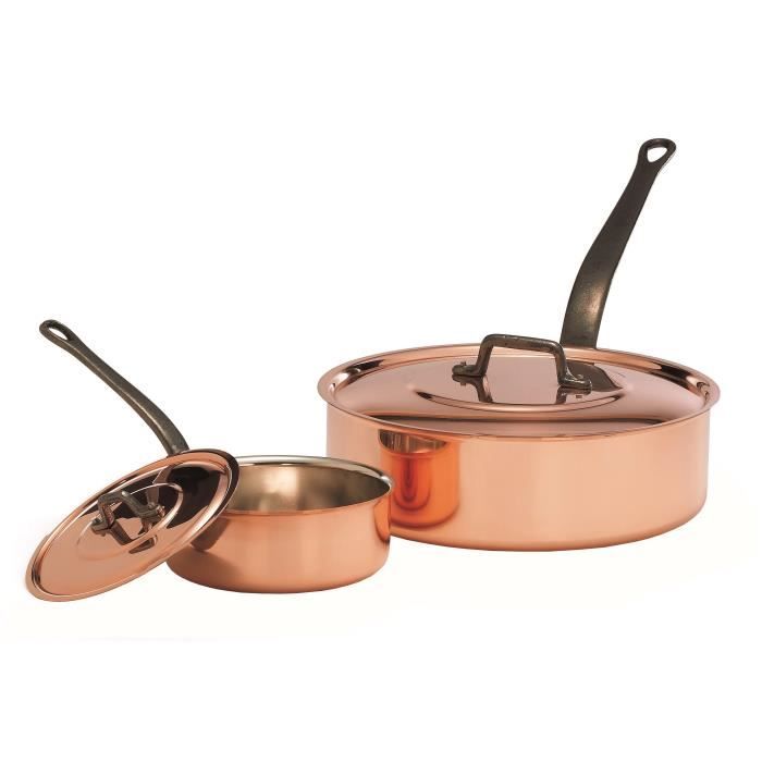 baumalu sauteuse + couvercle cuivre - 22 cm