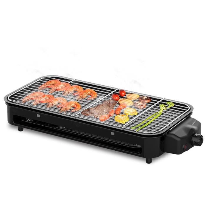 1500W Plancha Grill Électrique, 45×23cm Barbecue de Table Electrique