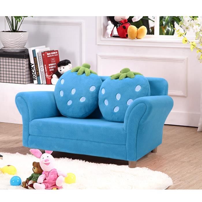 Costway Canape Enfant Fauteuil Enfant Canape Lit Pour Enfant Avec 2 Oreillers 90 53 48 Cm Bleu Cdiscount Puericulture Eveil Bebe