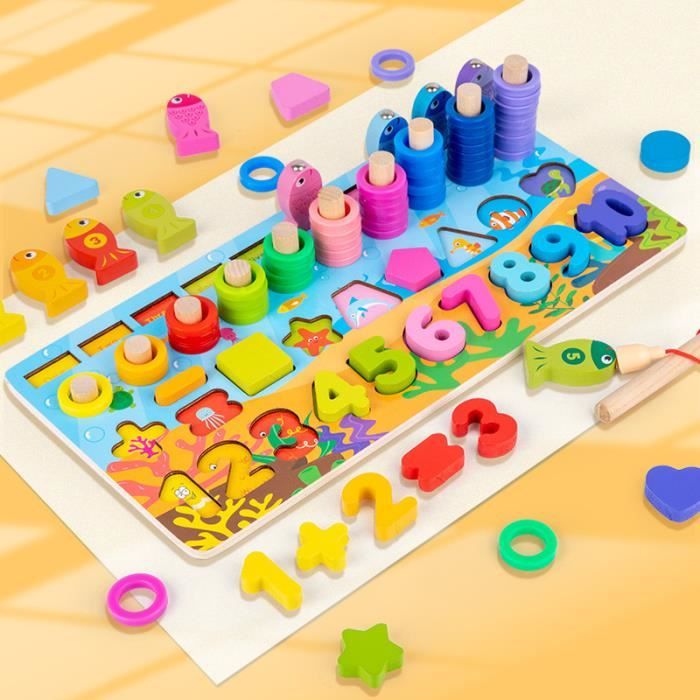 Lot De Jouets D'apprentissage Mathématiques Style Montessori - Multicolore
