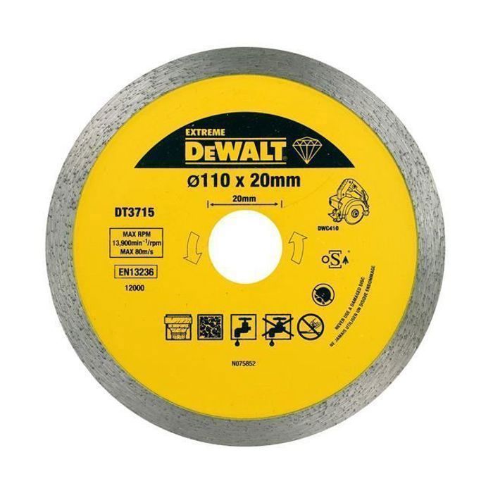 DeWALT Meule de tronçonnage 110 x 20 mm DT3715 QZ - vue 2