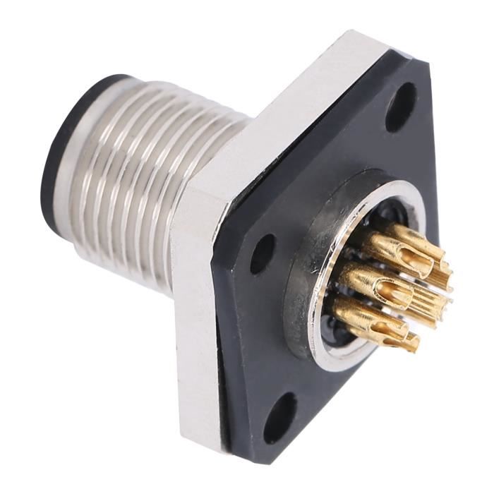 Connecteur M12 4 Broches PG9 Mâle Droit - Étanche IP67 Panneau Aéronautique Industriel