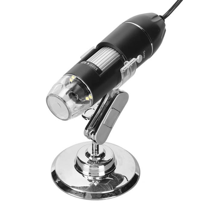 Microscope Numérique USB 50x-1600x - Connexion PC/téléphone, 8 LED, Idéal Pour Observation Insectes Et Petits Objets