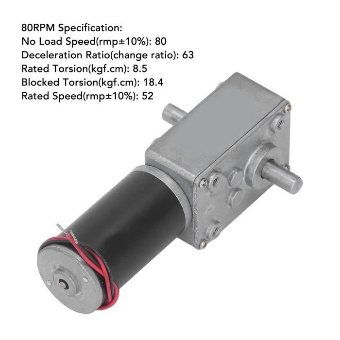 Moteur électrique Réducteur 12V 10RPM - Couple élevé Et Réversible Pour Applications Techniques