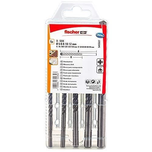 Fischer Jeu de forets à pierre 5, 6, 8, 10 et 12 mm - longueur de travail 27 mm - tige cylindrique