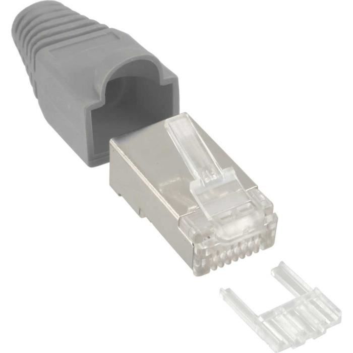 Connecteur Rj45 Blinde A Sertir Inline Avec Knickschutz Und Einfadelhilfe 10er Pack Grau Achat Vente Connecteur D Sub Connecteur Rj45 Blinde A Se Cdiscount