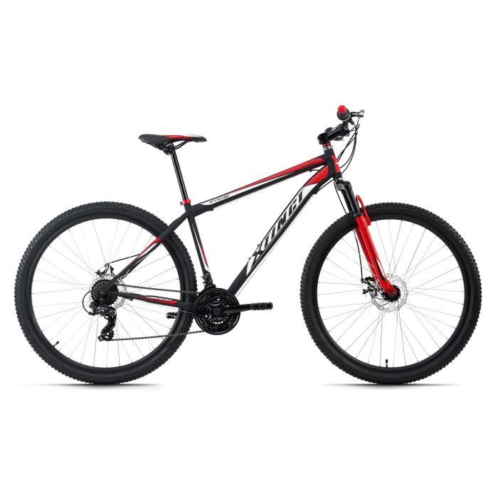 Velo VTT Semi Rigide 29 KS CYCLING Xtinct 21 Vitesses Noir Rouge Cdiscount Sport