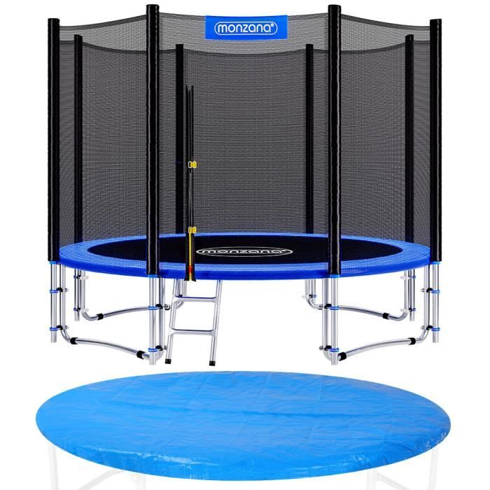 Trampoline 366 Cm - Trampoline De Jardin Rond - Avec Filet De Securite Et Echelle Zwart Vert
