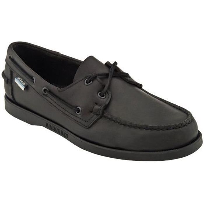 Chaussure bateau Sebago Docksides en cuir noir pour homme