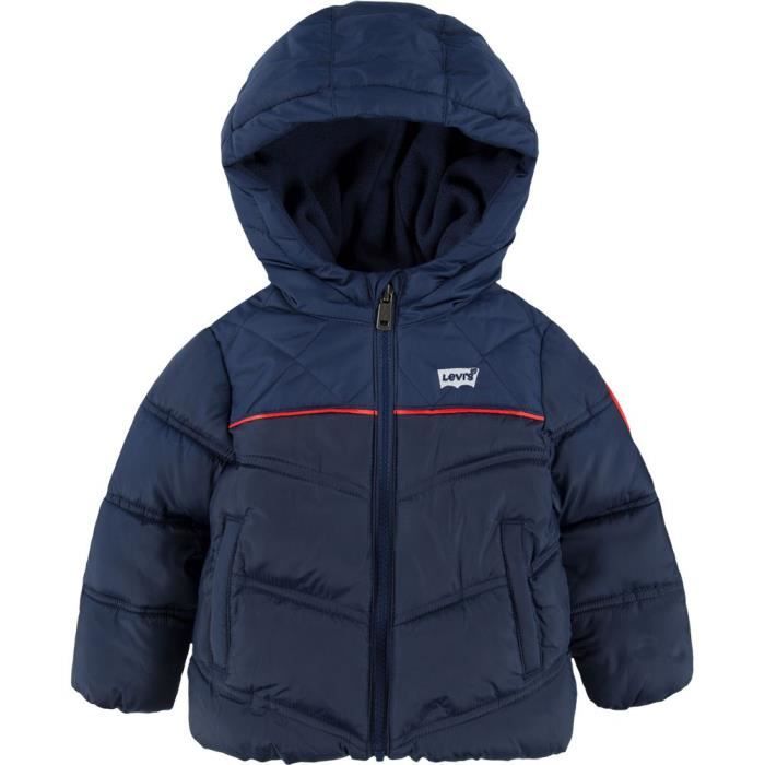 Levi's LVB Sherpa Lined Puffer Veste Bébé Garçon - Polaire Doublée - Capuche - Logo Poitrine