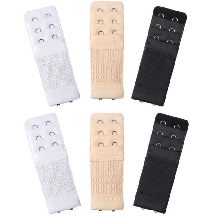 Rallonges De Soutien-gorge 8 Pièces - 2/3 Crochets - Élastique Confortable Pour Femme - Noir/Blanc/Rose/Chair