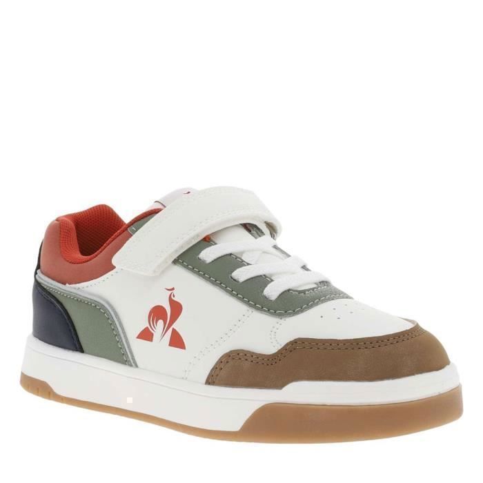 Le Coq Sportif Baskets talon plat - LE COQ SPORTIF - Enfant - Synthétique - Lacets - Blanc multicolore