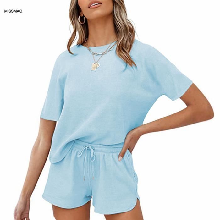 Pyjama bleu ciel femme hotsell