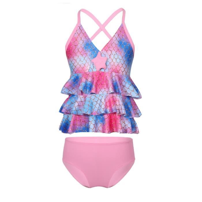 YOOJIA Maillot De Bain 2 Pièces Fille Enfant Avec Short De