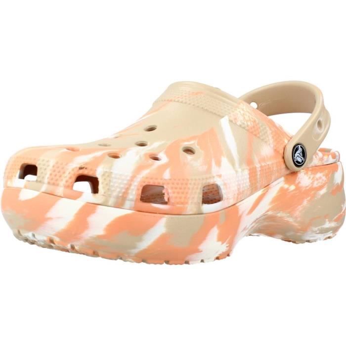Sabot Crocs CLASSIC PLATFORM MARBLED Femme Marron Semelle