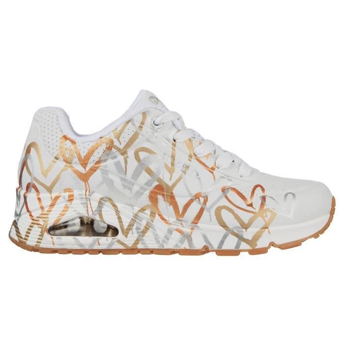 Skechers Skechers CH Uno Metallic Love W - Baskets femme blanches tige synthétique lacets