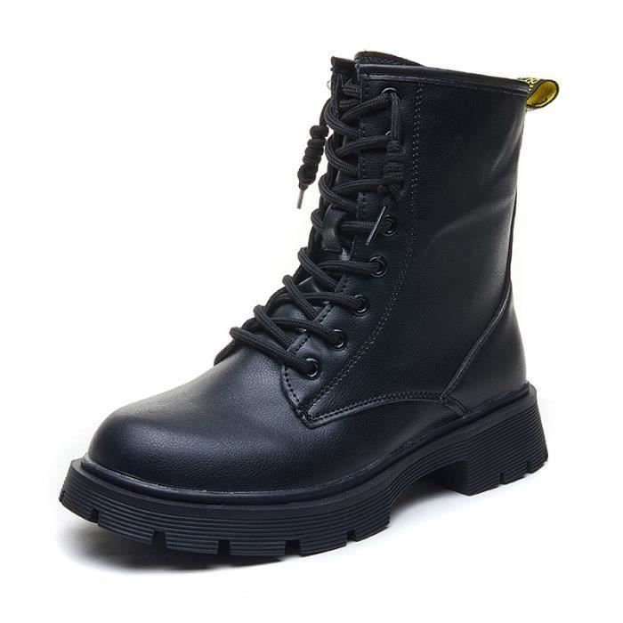 Bottines femme Cuir de mode Noir Noir Cdiscount Chaussures