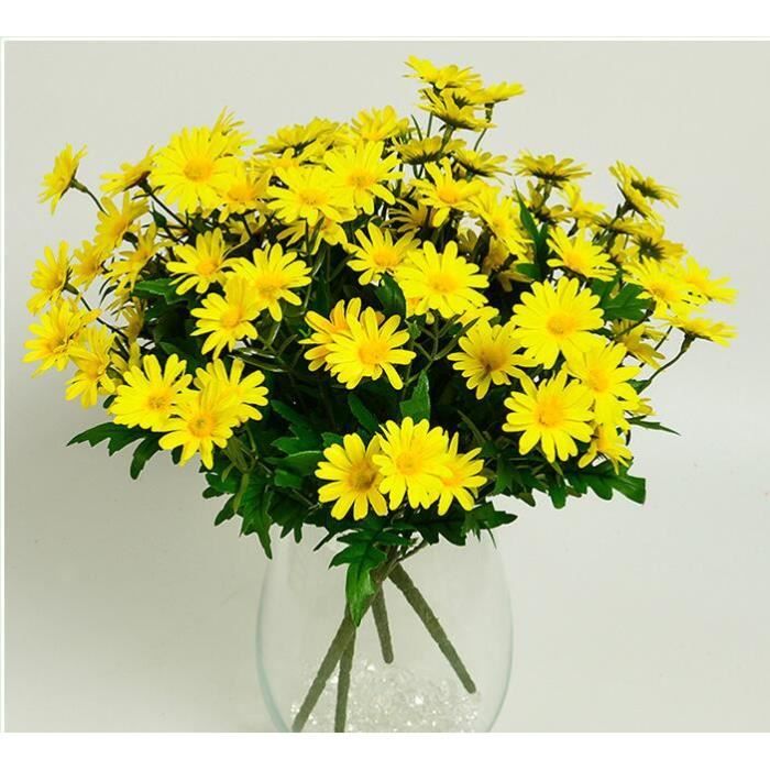 24 Têtes Marguerite Bouquet De Fleur Artificielle Mariage